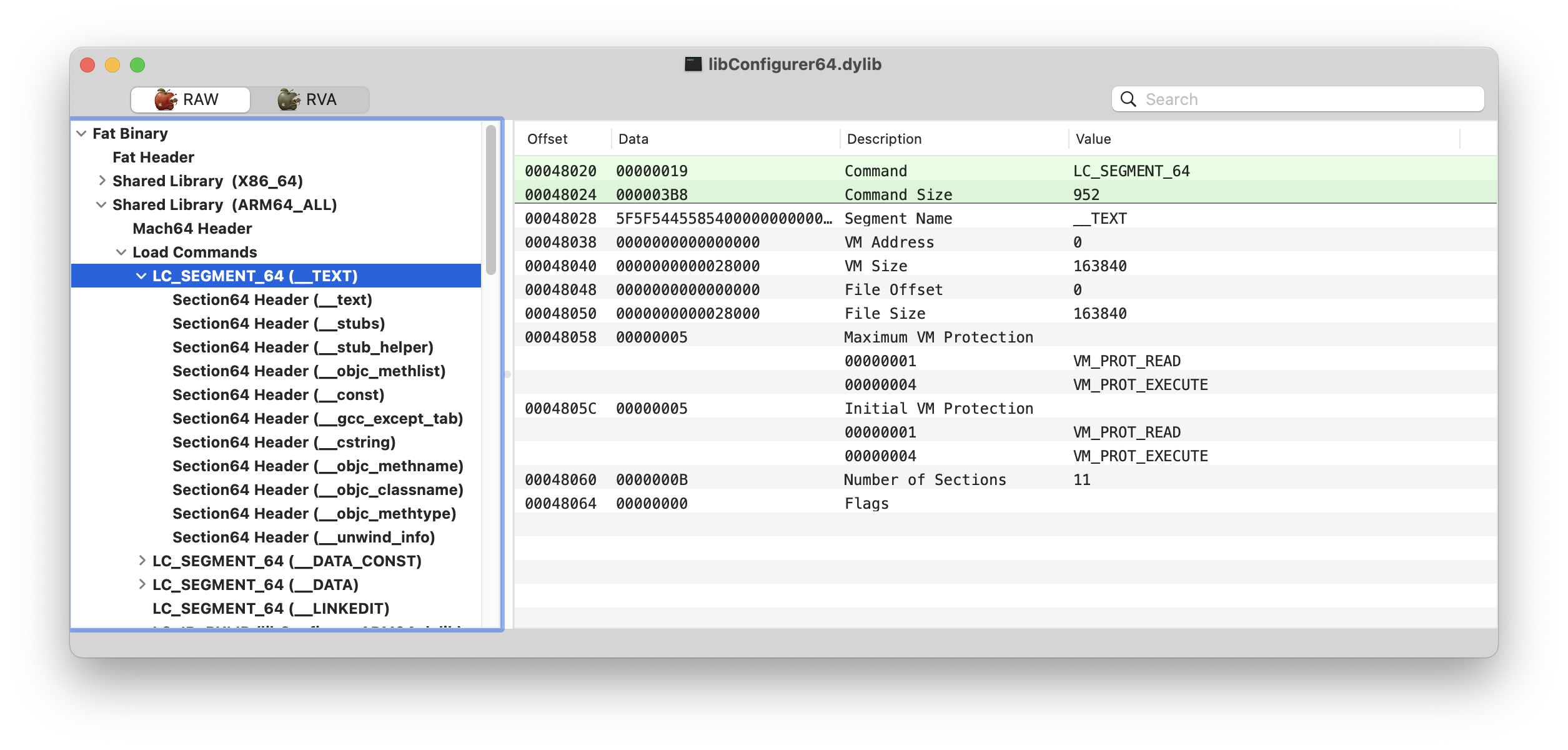 arm64 version Mach-O header