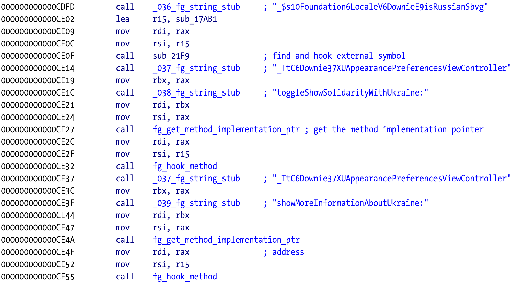 start hooking a method